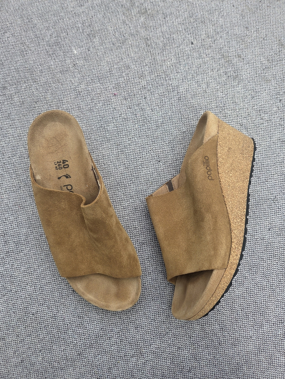 Papillio Birkenstock Namica Tea Suede Wedge Sandals EU 40 US 9-9.5